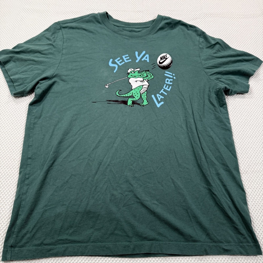 Nike Golf See Ya Later Alligator T-Shirt Men's XL Green Graphic Tee